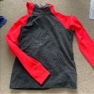 neon pink and gray nike hoodie